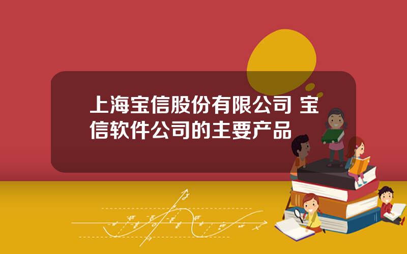 上海宝信股份有限公司 宝信软件公司的主要产品